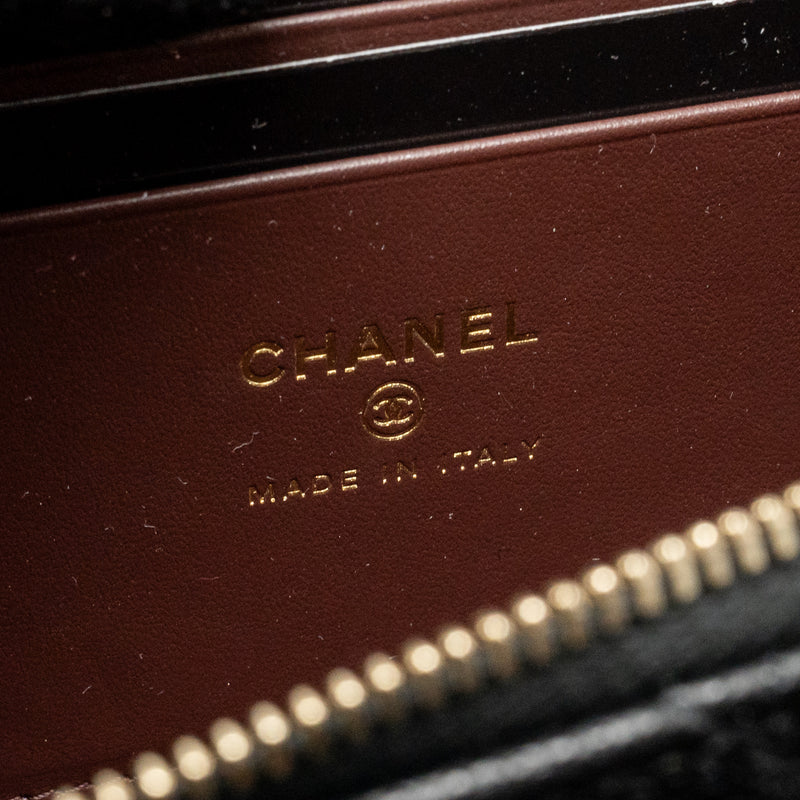 Chanel Top Handle vanity with chain caviar black LGHW (microchip)