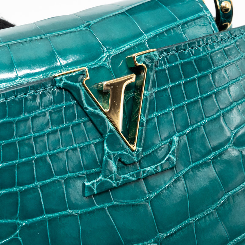 Louis Vuitton capucines Mini Crocodile Brillant Blue Canard GHW