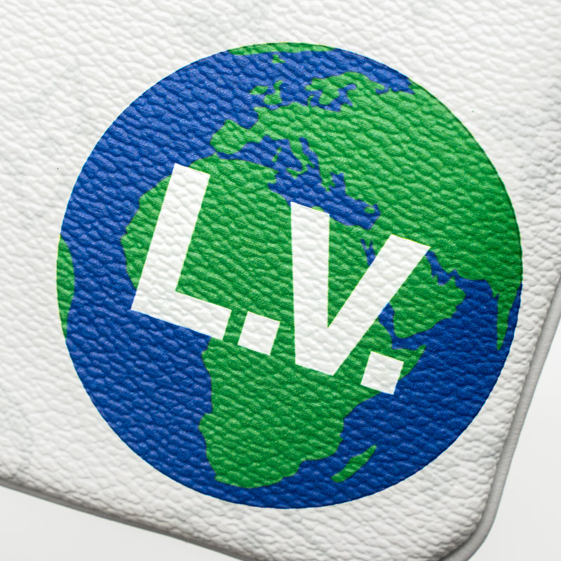 Louis Vuitton Earth Printed Zipped Pouch PM Coin Purse Monogram Canvas White SHW