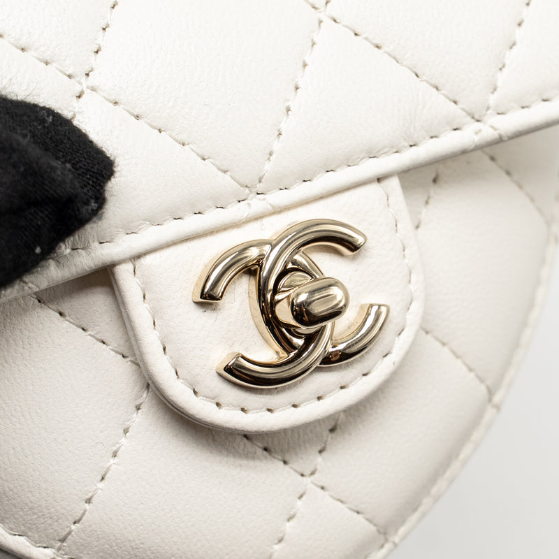 Chanel 22S Heart Belt Bag Lambskin White LGHW
