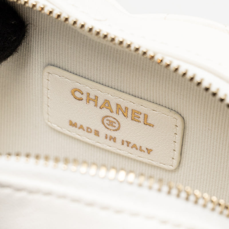 Chanel 22S Heart Belt Bag Lambskin White LGHW