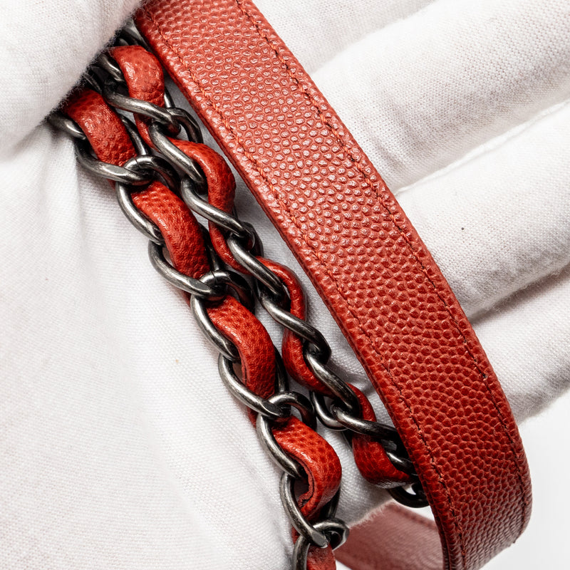Chanel Large Coco Handle Caviar Dark Red Ruthenium Hardware