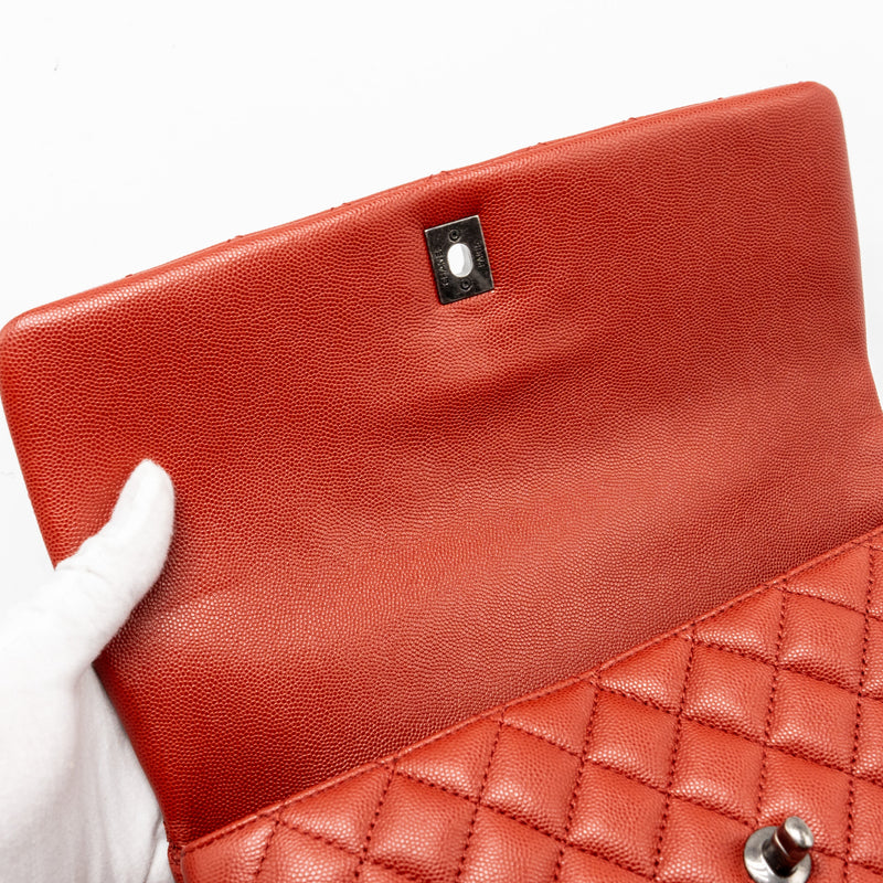 Chanel Large Coco Handle Caviar Dark Red Ruthenium Hardware