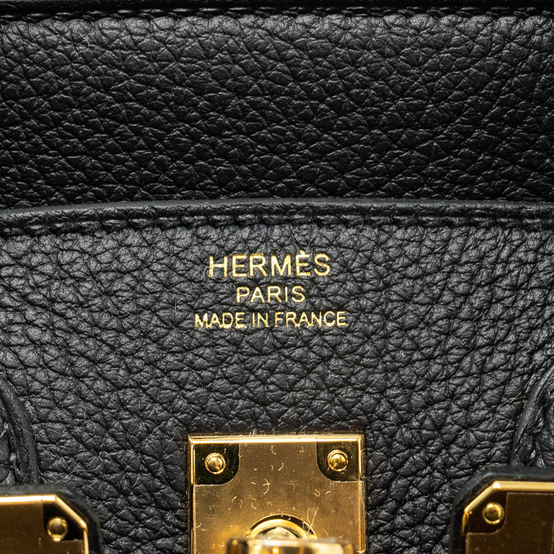 Hermes Birkin 25 Togo Black GHW Stamp W