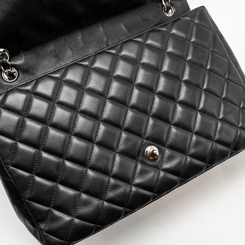 Chanel maxi classic single flap bag lambskin black SHW