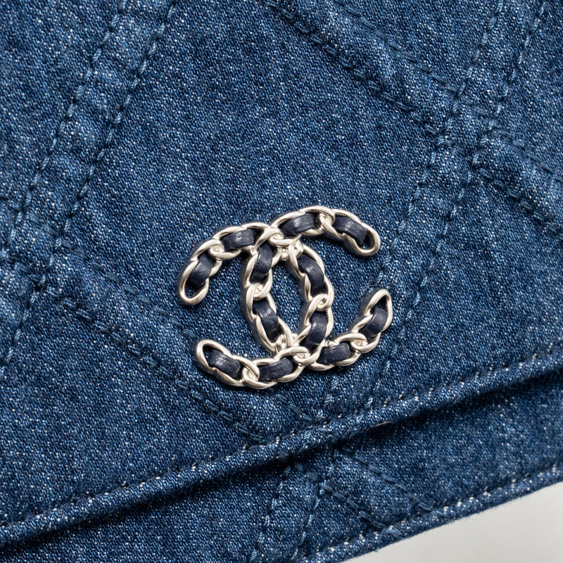 Chanel 19 Wallet On Chain Denim Dark Blue Multicolour Hardware (Microchip)
