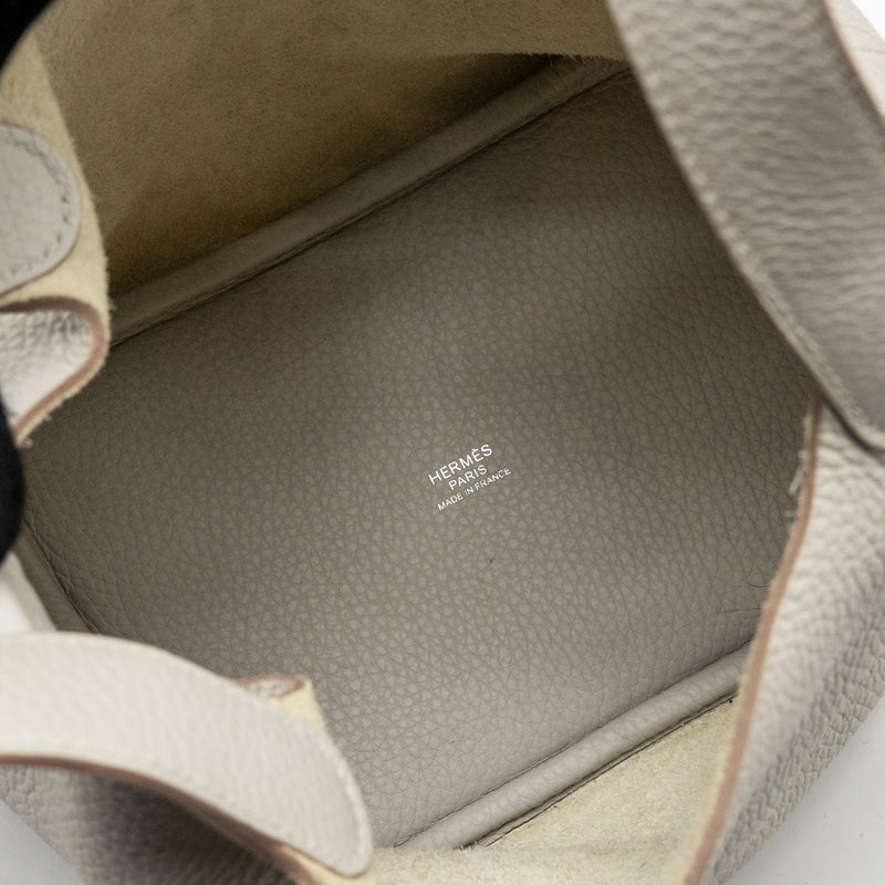 Hermes Picotin 18 Lock bag clemence gris perle SHW stamp U