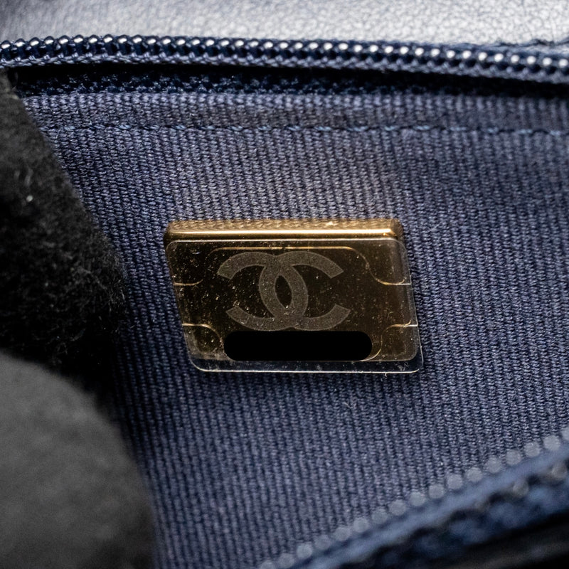 Chanel 19 Wallet On Chain Denim Dark Blue Multicolour Hardware (Microchip)