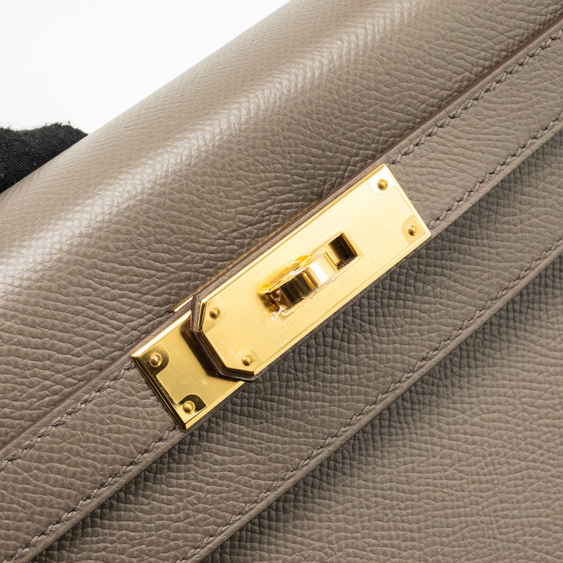 Hermes Kelly 28 Epsom Gris Etain GHW Stamp Z