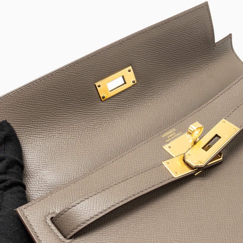 Hermes Kelly 28 Epsom Gris Etain GHW Stamp Z