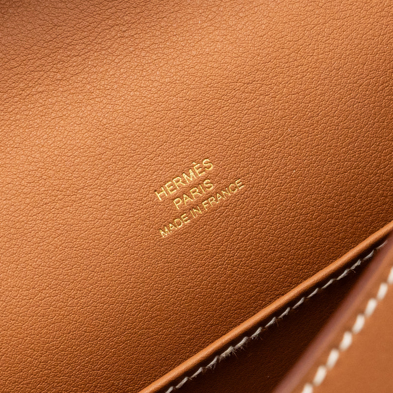 Hermes Kelly Pochette Swift Gold GHW Stamp W