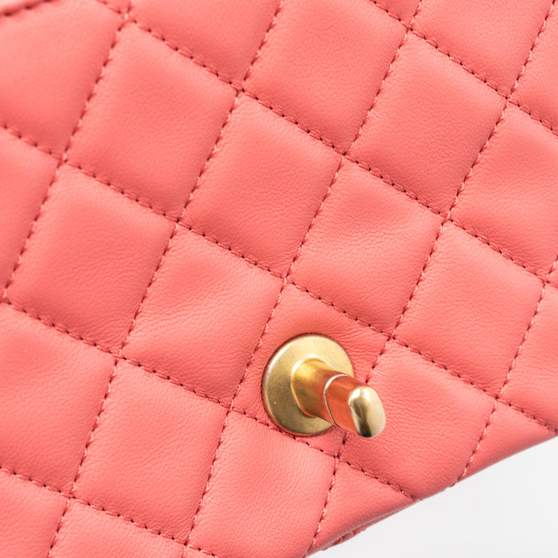 Chanel Pearl Crush Mini Square Flap Bag Lambskin Pink GHW