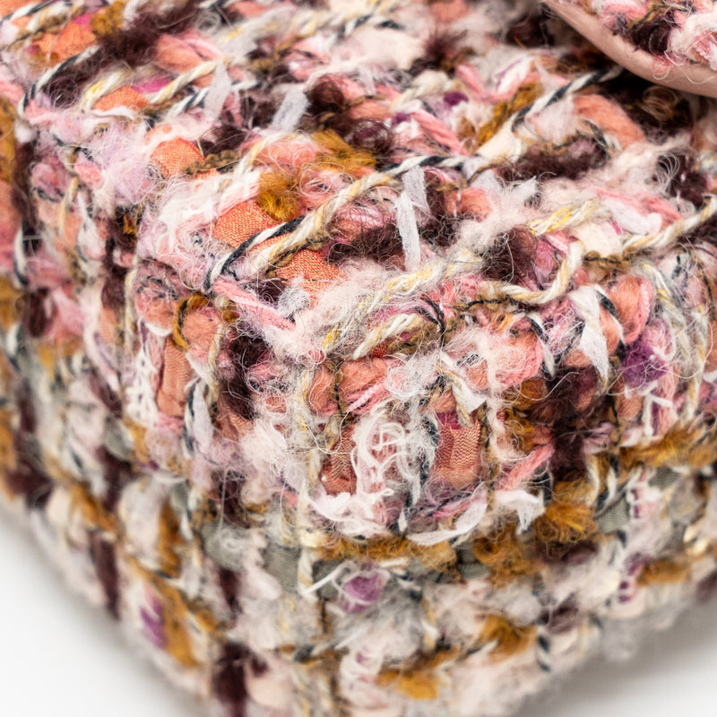 Chanel 23K Mini Rectangular Flap Bag Tweed Pink / Multicolour LGHW (Microchip)