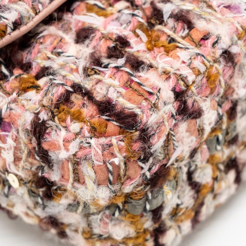Chanel 23K Mini Rectangular Flap Bag Tweed Pink / Multicolour LGHW (Microchip)