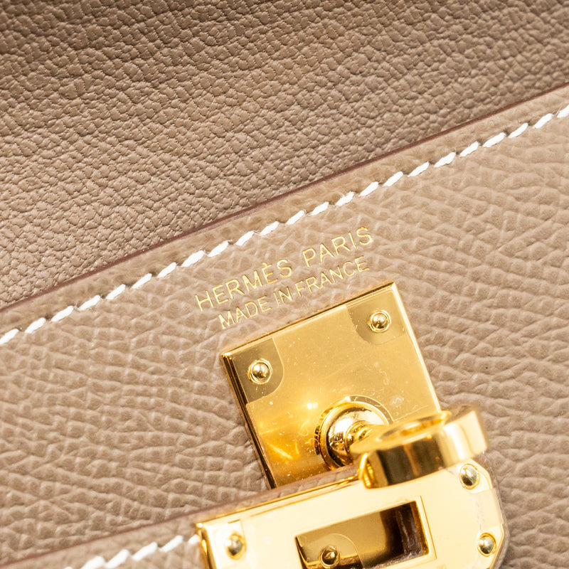 Hermes Kelly Sellier En Desordre 20 Epsom Etoupe GHW Stamp B