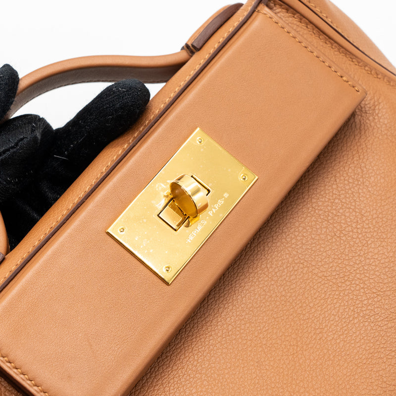 Hermes Mini 2424 Evercolor/ Swift Gold GHW Stamp U