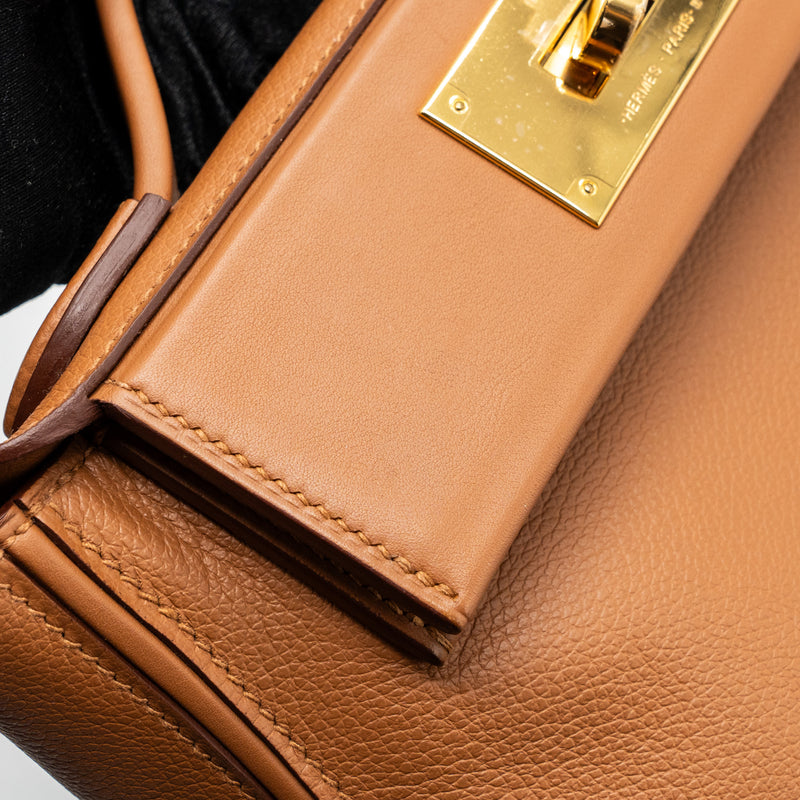 Hermes Mini 2424 Evercolor/ Swift Gold GHW Stamp U