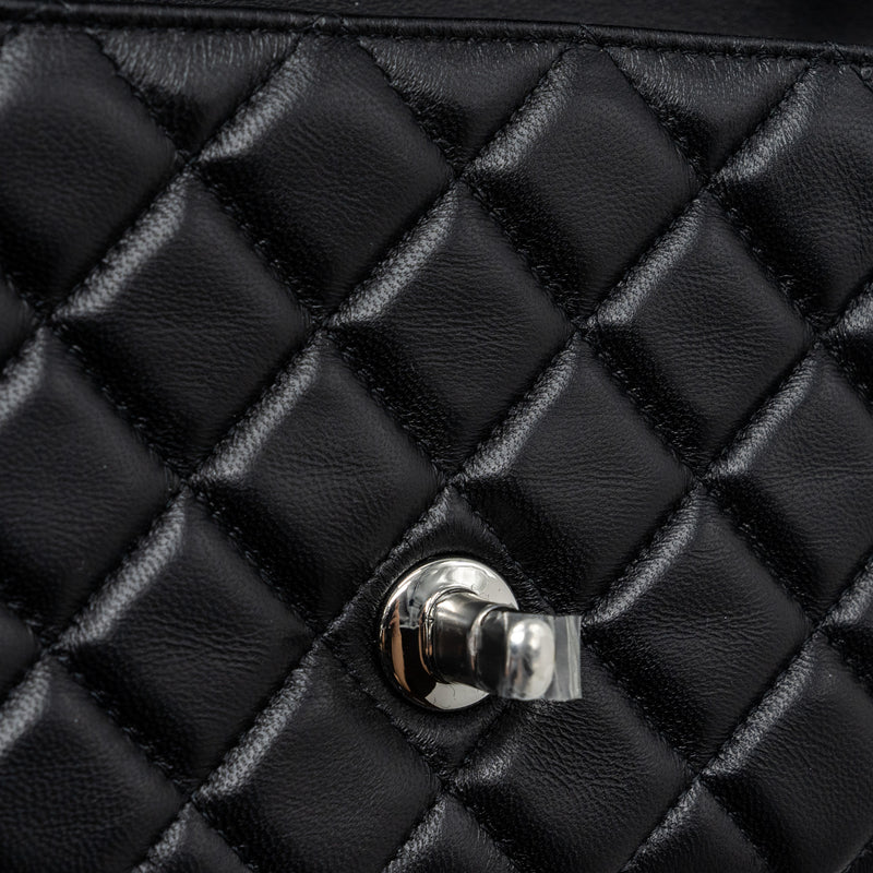 Chanel mini rectangular flap bag lambskin black SHW (Microchip)