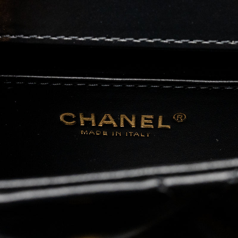 Chanel Gold Crush Mini Flap Bag Calfskin Black GHW (Microchip)