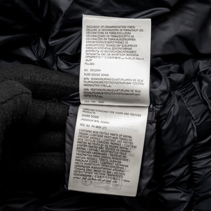 Moncler Size 0 Avoce Short Down Jacket Black