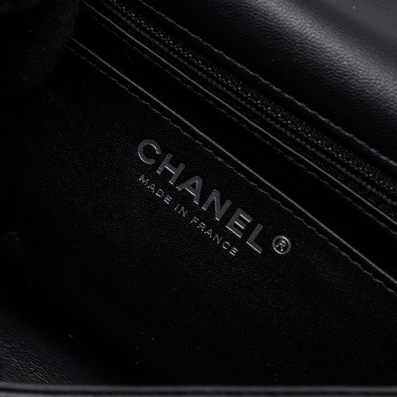 Chanel mini rectangular flap bag lambskin black SHW (Microchip)