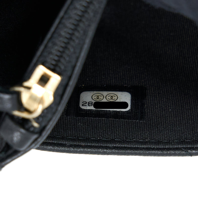 Chanel 19 Wallet on Chain Lambskin Black Multicolour Hardware