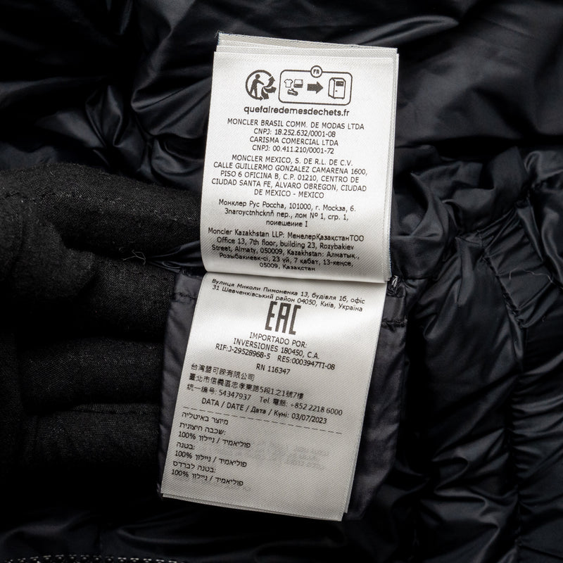 Moncler Size 0 Avoce Short Down Jacket Black