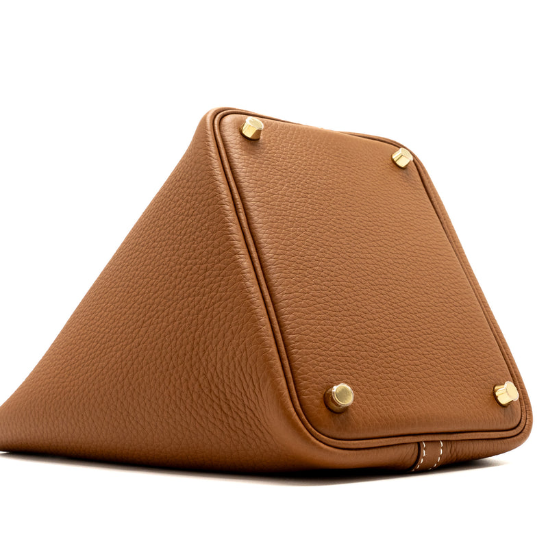 Hermes Picotin 18 Lock Bag Clemence Gold GHW Stamp B