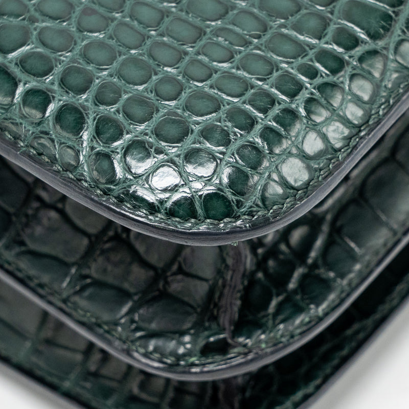 Hermes Constance 24 ALLIGATOR MISSISSIPPIENSIS MAT Vert Fonce GHW Stamp X