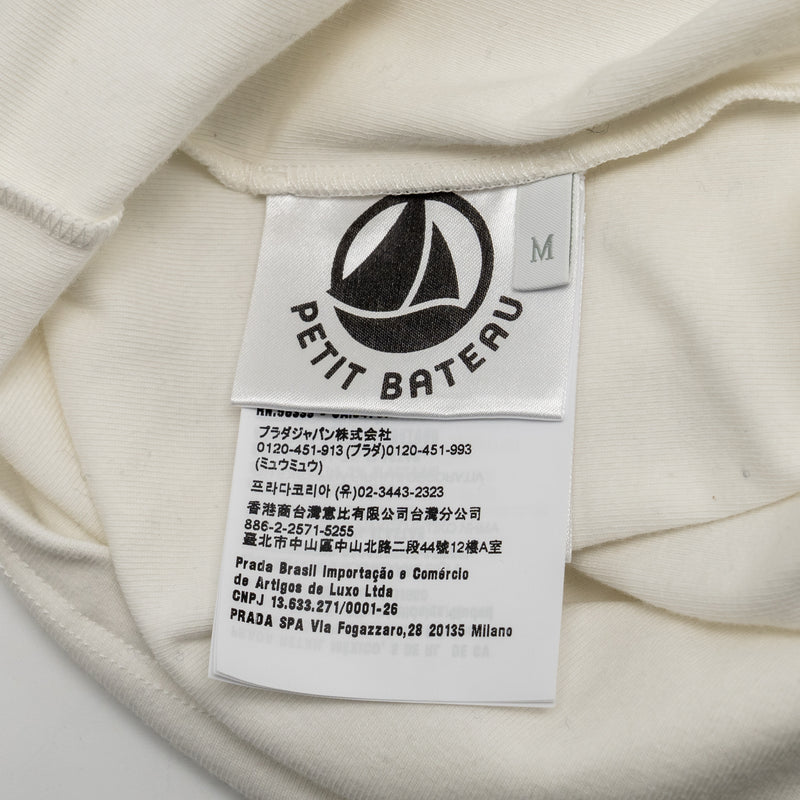 Miu Miu x Petit Bateau Size M Embroidered T-shirt Cotton White