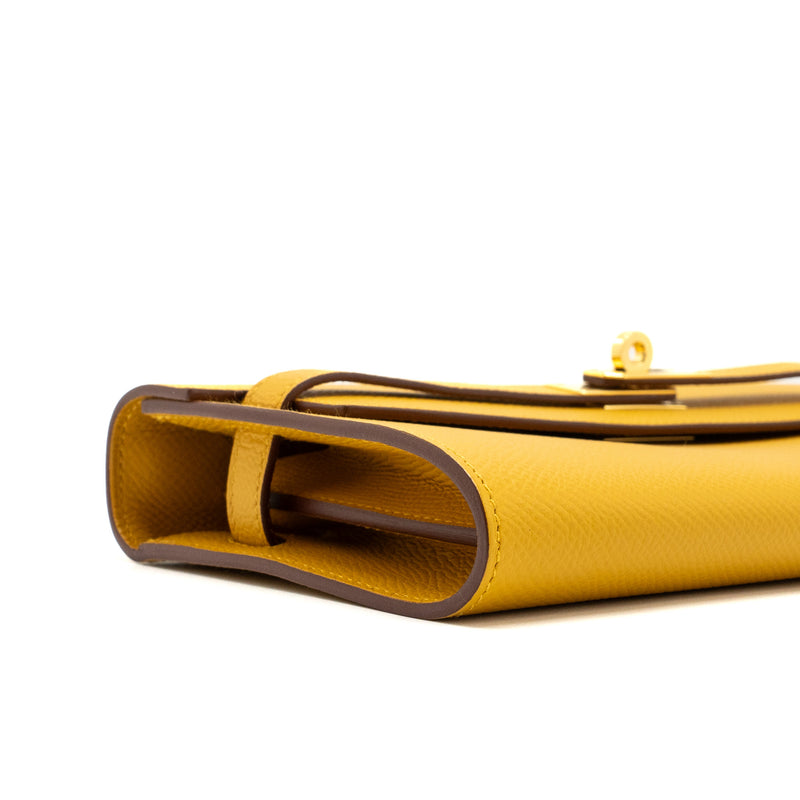 Hermes kelly to go epsom jaune amber GHW stamp Z