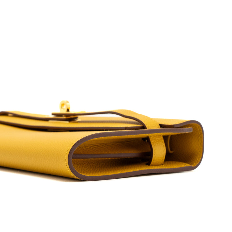 Hermes kelly to go epsom jaune amber GHW stamp Z