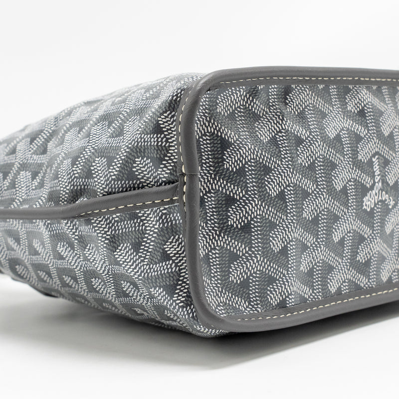 Goyard Mini Anjou Tote Bag Goyardine Canvas Grey SHW