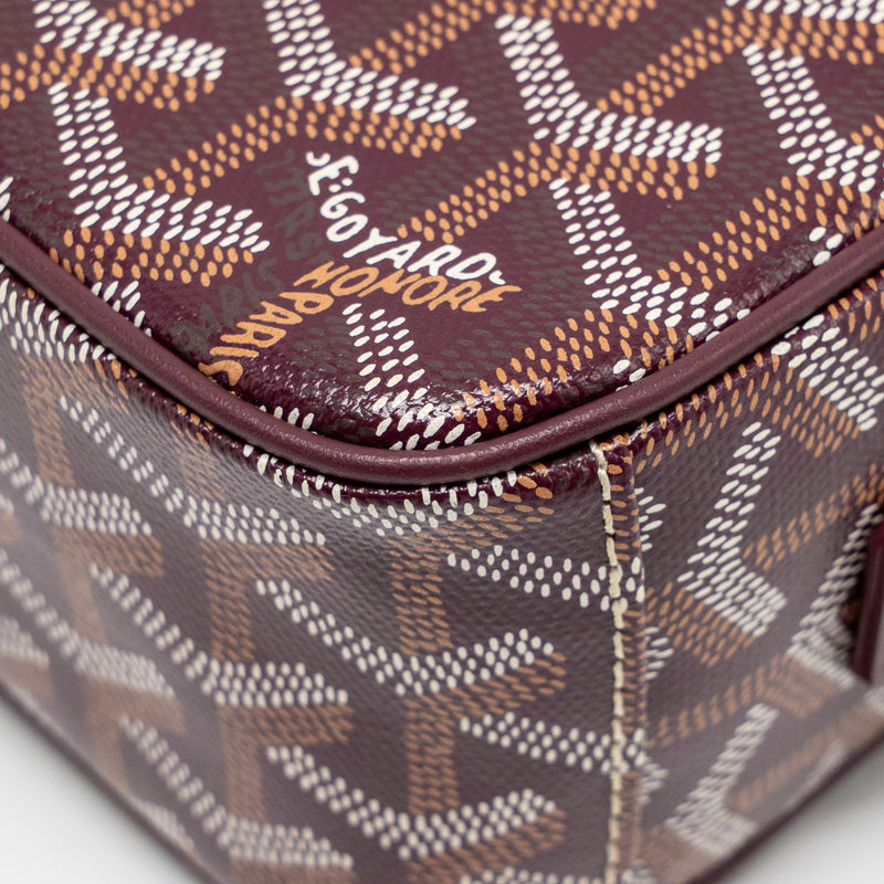 Goyard Cap-Vert PM Bag Goyardine Canvas/Cervon Calfskin Burgundy SHW