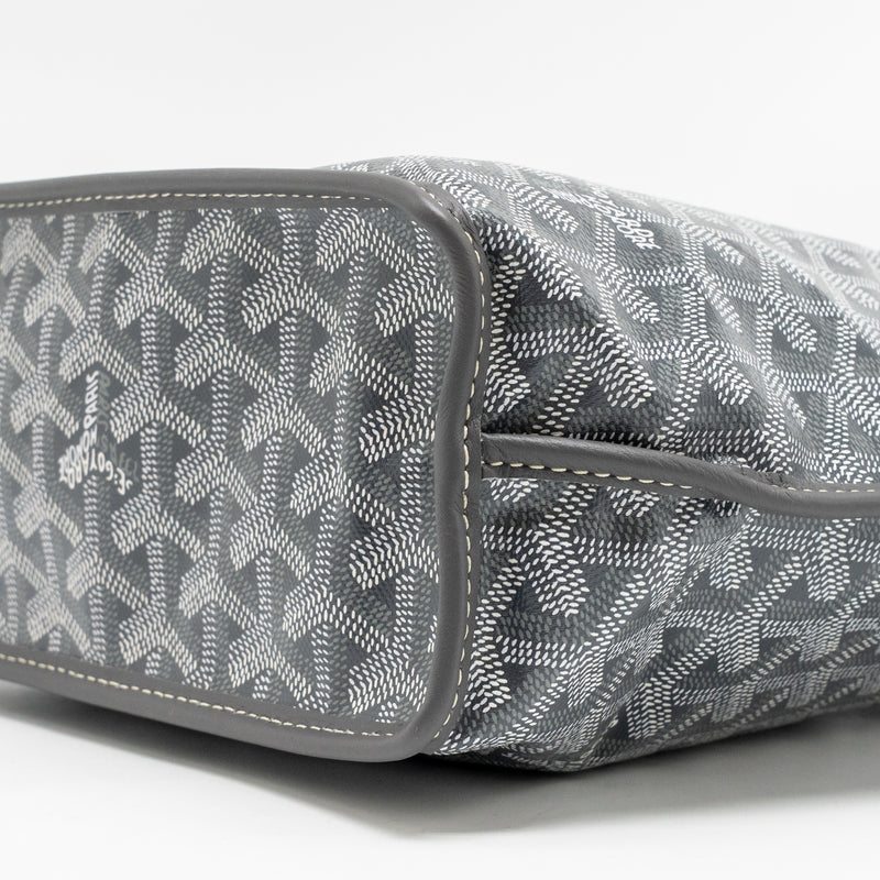 Goyard Mini Anjou Tote Bag Goyardine Canvas Grey SHW