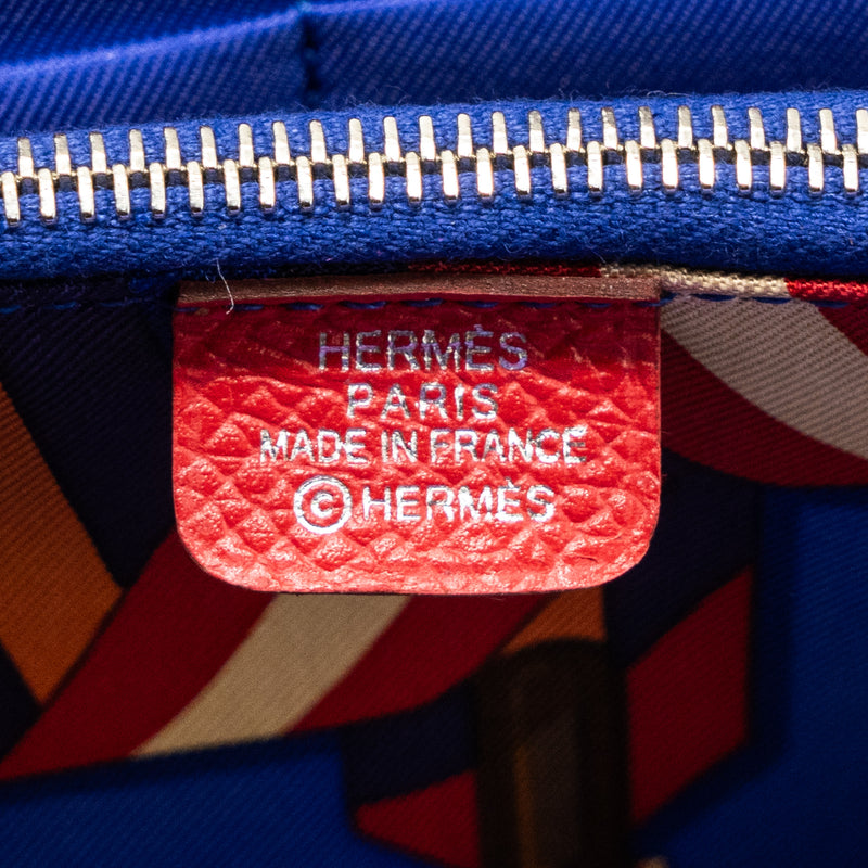 Hermes silk in long wallet Epsom red SHW stamp X