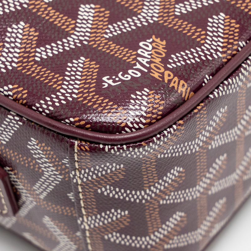 Goyard Cap-Vert PM Bag Goyardine Canvas/Cervon Calfskin Burgundy SHW