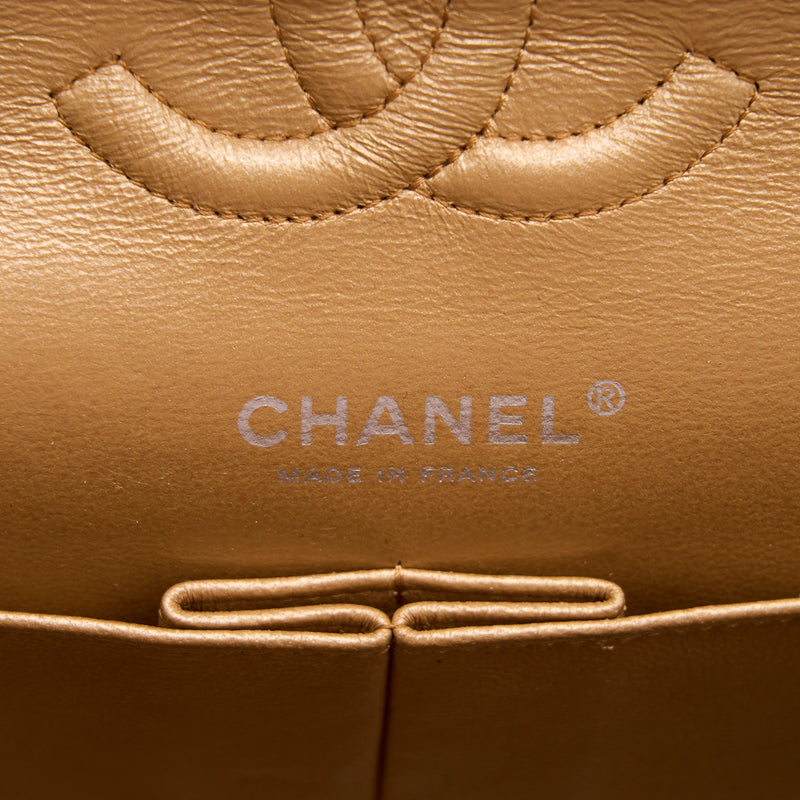 Chanel Medium Classic Double Flap Bag Caviar Metallic Iridescent Ruthenium Hardware
