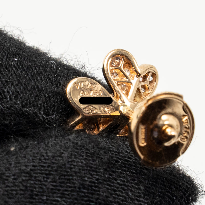 Van Cleef & Arpels Frivole Earrings, Mini Model, Rose Gold/Diamonds