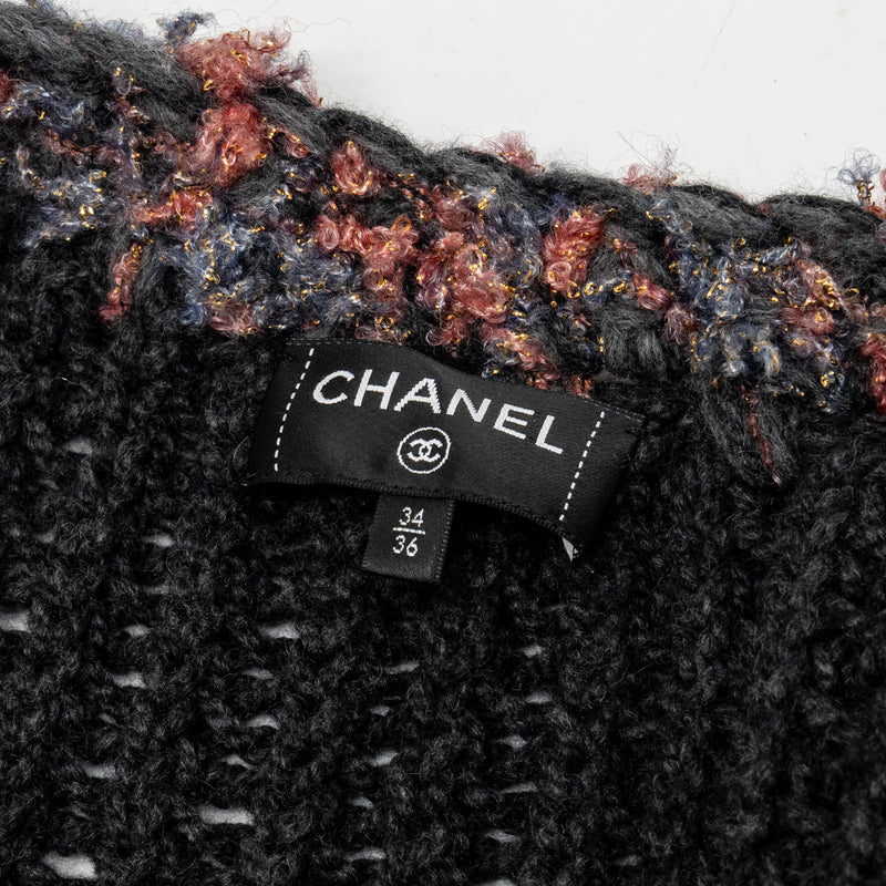 Chanel Size 34/36 cardigan cashmere grey/ multicolor