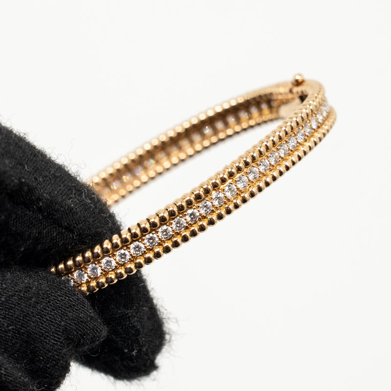 Van Cleef & Arpels Size xs Perlee Diamonds Bracelet, 1 Row, Medium Model Rose Gold Diamonds