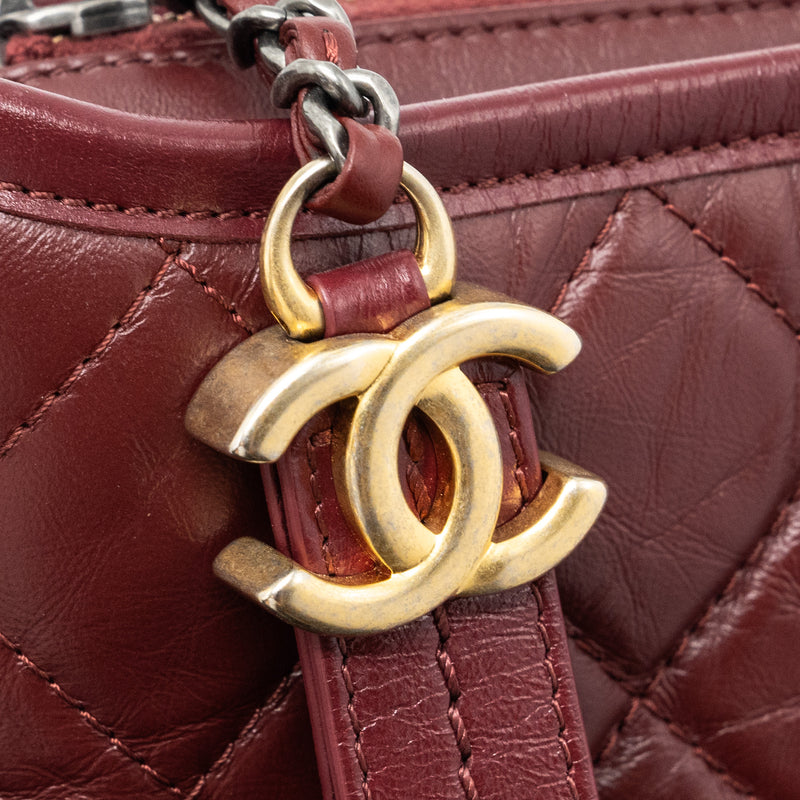 Chanel small Gabrielle hobo bag calfskin red multicolor hardware