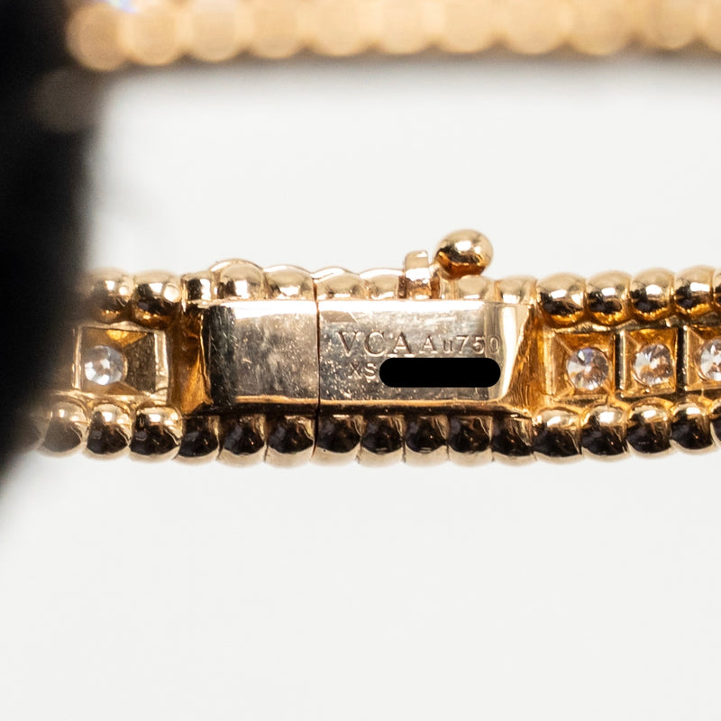 Van Cleef & Arpels Size xs Perlee Diamonds Bracelet, 1 Row, Medium Model Rose Gold Diamonds