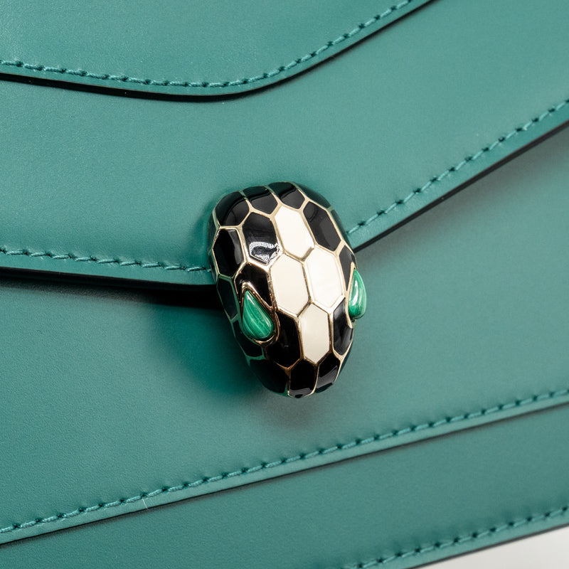 Bvlgari Serpenti Forever Wallet on Chain Calfskin Green LGHW