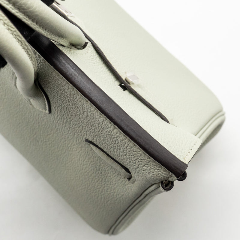 Hermes Birkin 25 togo gris neve SHW stamp B