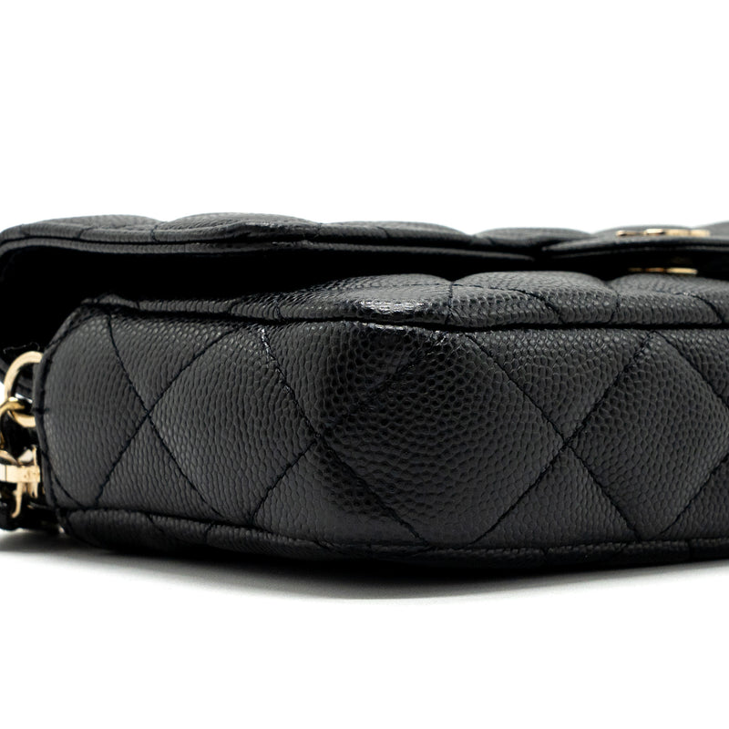 chanel double pocket wallet on chain caviar black LGHW (microchip)