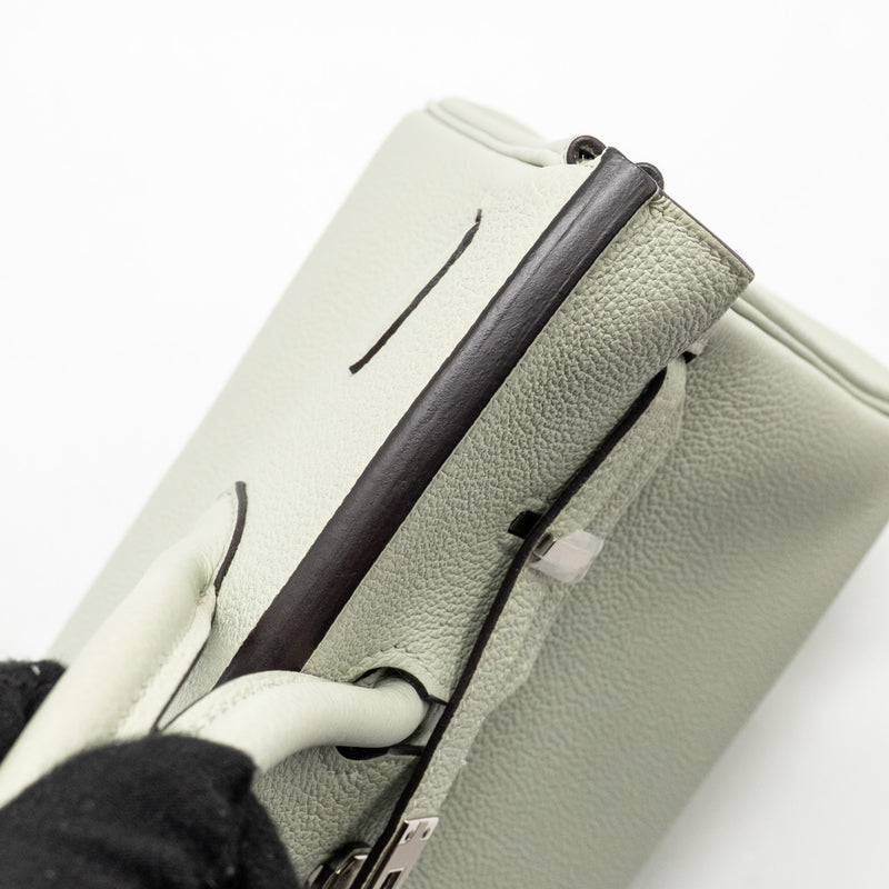 Hermes Birkin 25 togo gris neve SHW stamp B