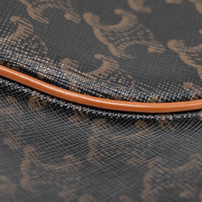 Celine Ava Bag Triomphe Canvas/ Calfskin Tan GHW