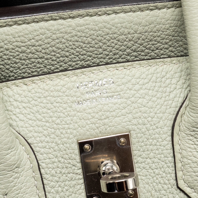 Hermes Birkin 25 togo gris neve SHW stamp B
