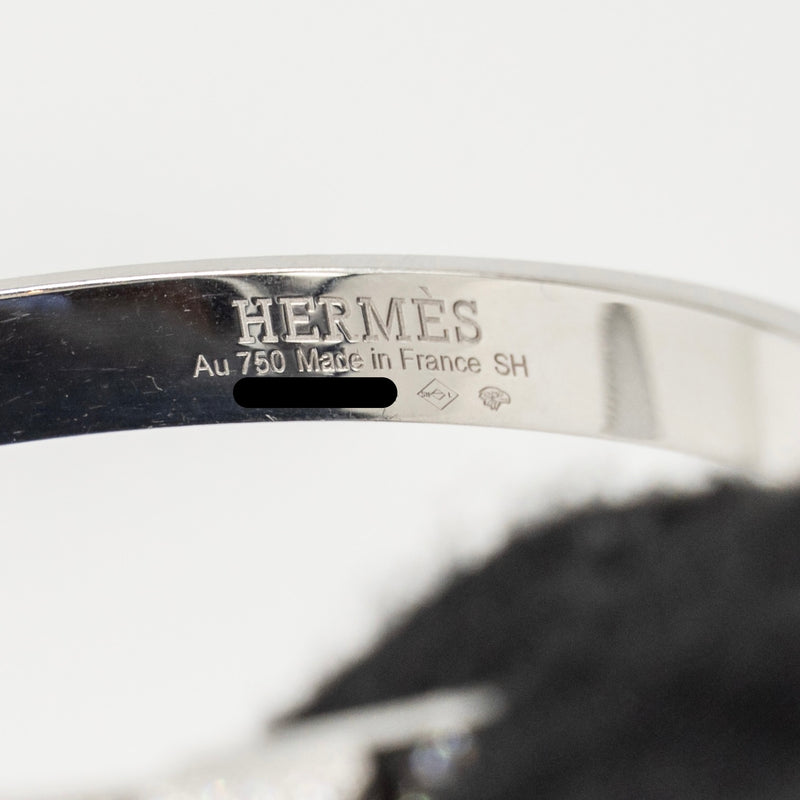 Hermes size SH Collier De Chien Bracelet, Small Model white gold with full diamonds